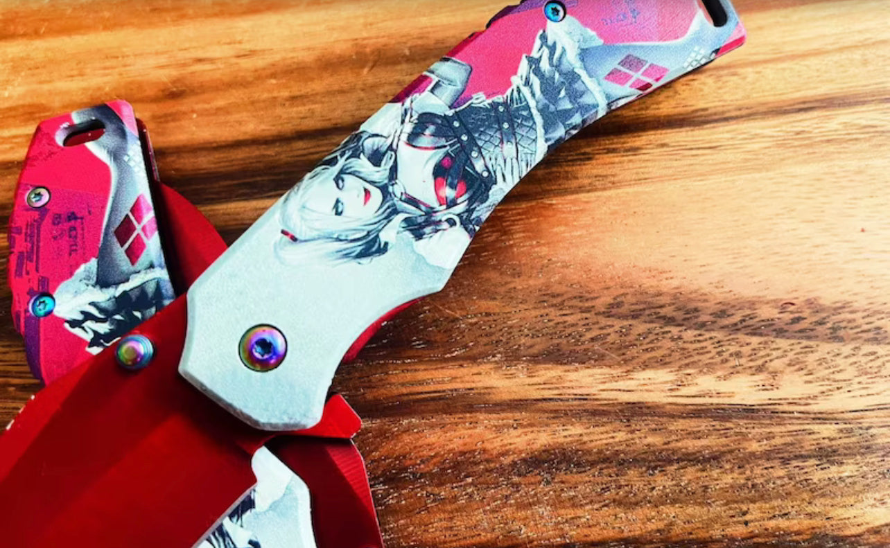 Harley Quinn Red Blade designed Pocket Knife