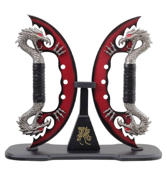 Dual Flame Dragon Knife w/ Included Stand