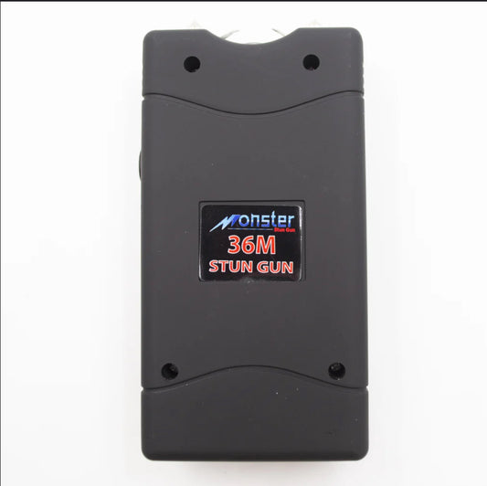 Black Stun Gun With Built in Charger, and carrying case