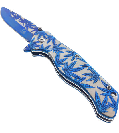 Blue Weed Styled Knife