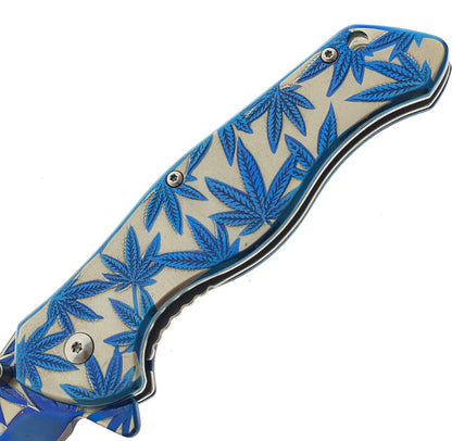 Blue Weed Styled Knife