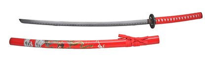 40.5" Flying Dragon Samurai Sword - Red