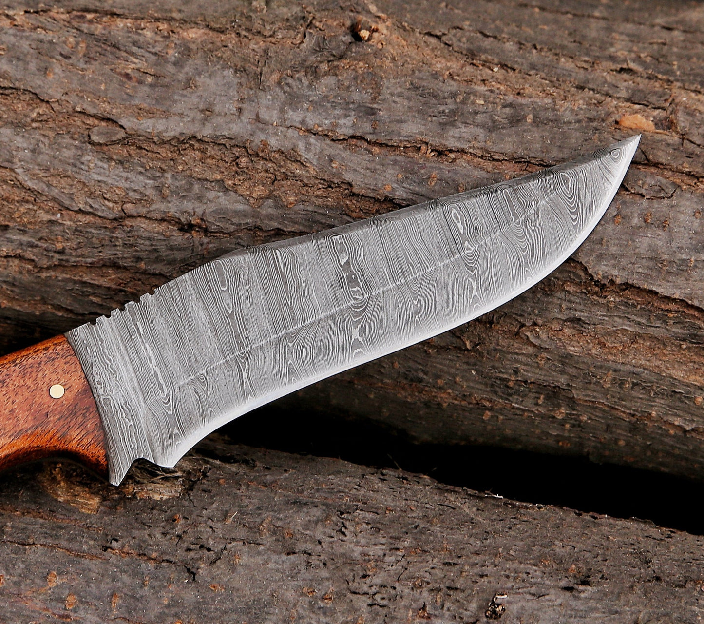 10" Custom Handmade Damascus Steel Hunting Skinning Knife Ram