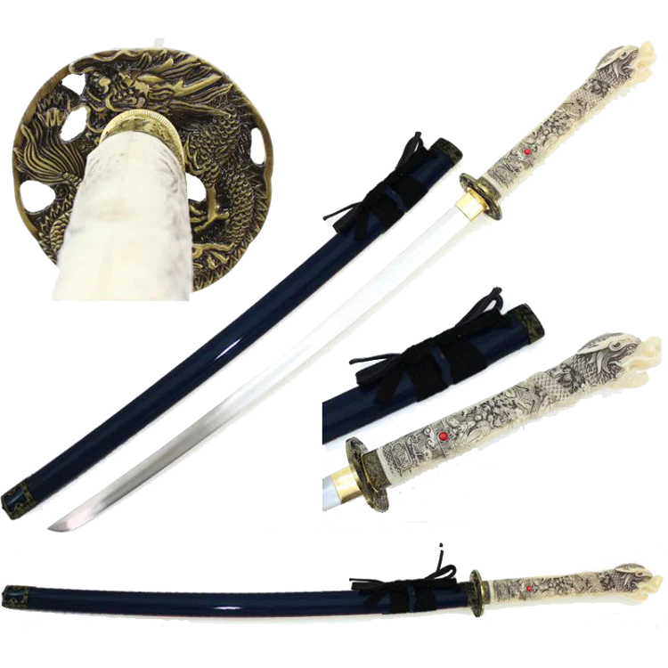 Full Tang Authentic Handmade Musha Blue Seiryu Katana | High Carbon Steel Sword